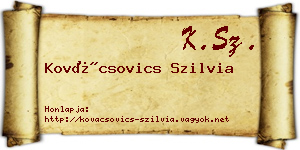 Kovácsovics Szilvia névjegykártya