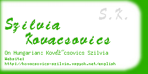 szilvia kovacsovics business card